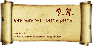 Vásári Mátyás névjegykártya
