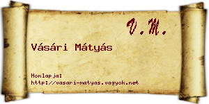 Vásári Mátyás névjegykártya